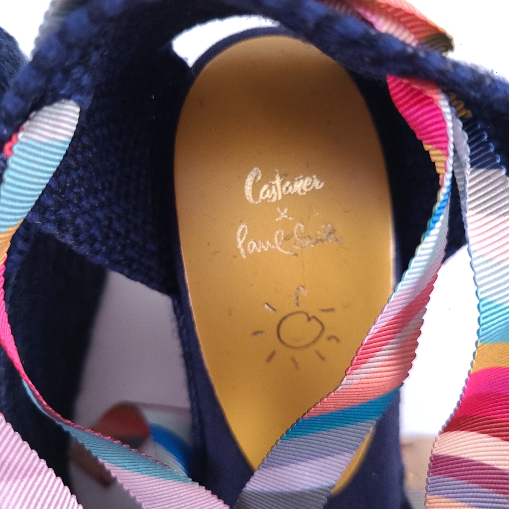 Castaner x Paul Smith Coralia Espadrille Wedge Ribbon Lace Shoes 37 Size 6.5 US - Picture 6 of 12